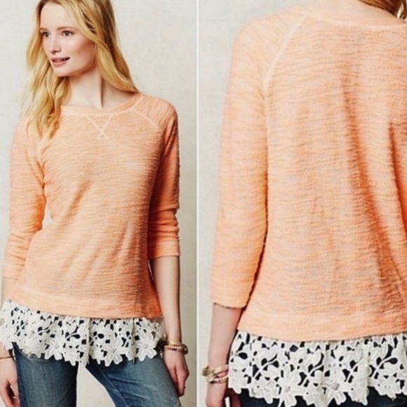 Anthro Sunday in Brooklyn Mock Layer Lace Top S - Picture 2 of 7